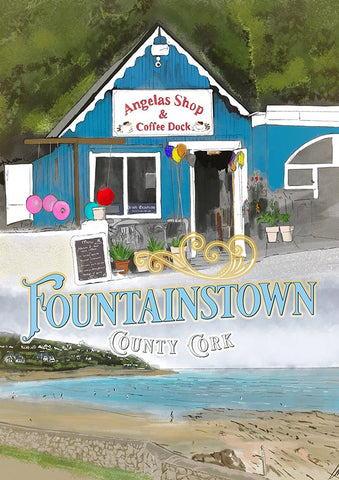 fountainstown beach, angeleas, cork art, landmark print, ireland